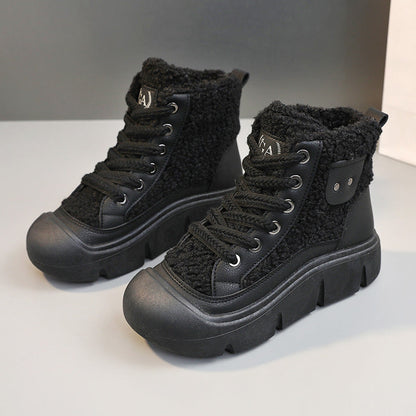 Damen Sneaker High-Top Modisch Kuschelig Weich