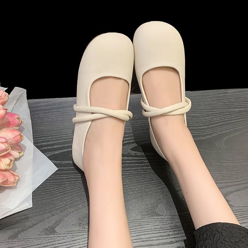 Ballerinas Damen Bequem Riemchen Schuhe Modisch
