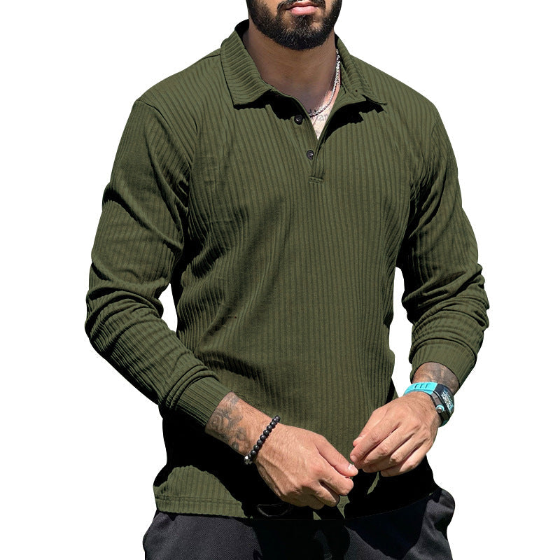 Herren Strickpullover Lang Knopfleiste Strukturiert Modern