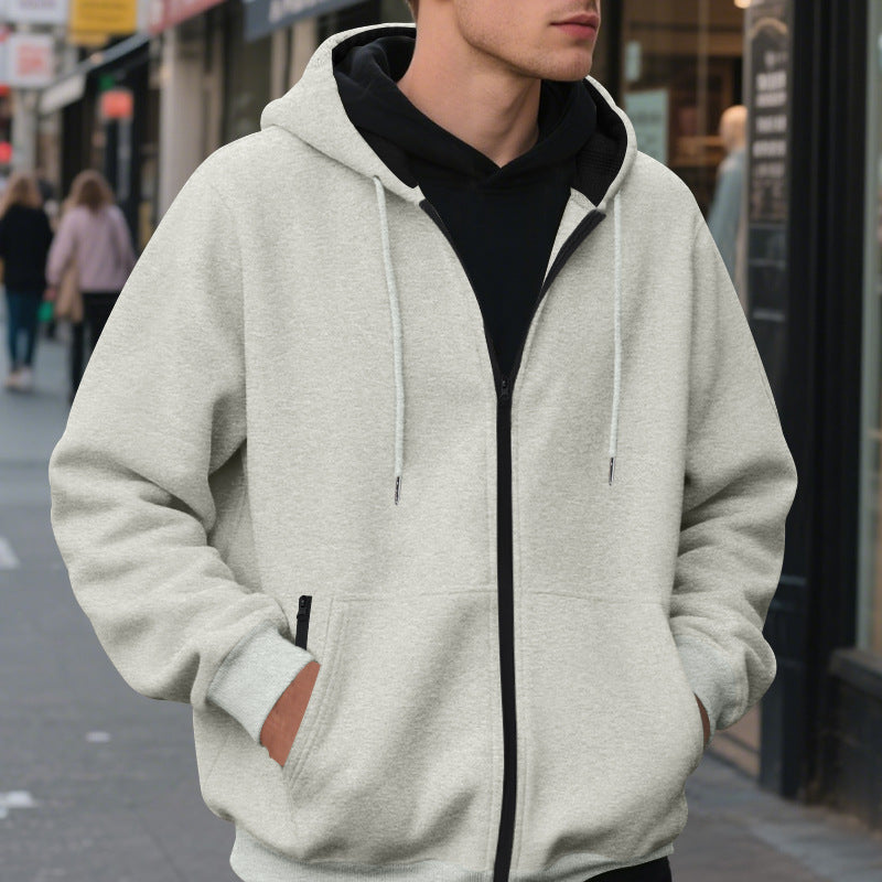 Herren Zip-Hoodie, atmungsaktiver Fleece-Innenausstattung BerlinGlamour, praktische Taschen für den modernen Stadtbummler.