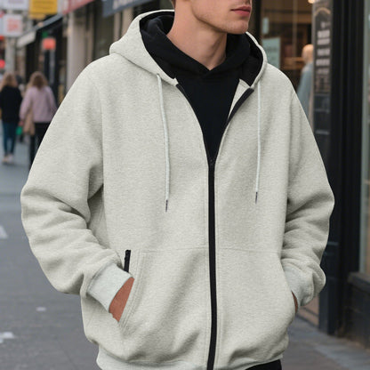 Herren Zip-Hoodie, atmungsaktiver Fleece-Innenausstattung BerlinGlamour, praktische Taschen für den modernen Stadtbummler.