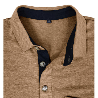 Herren Polo-Shirt Modern Kragen Brusttasche Slim Fit