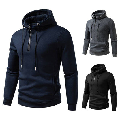 Herren Kapuzenpullover Modern Halblang Reißverschluss