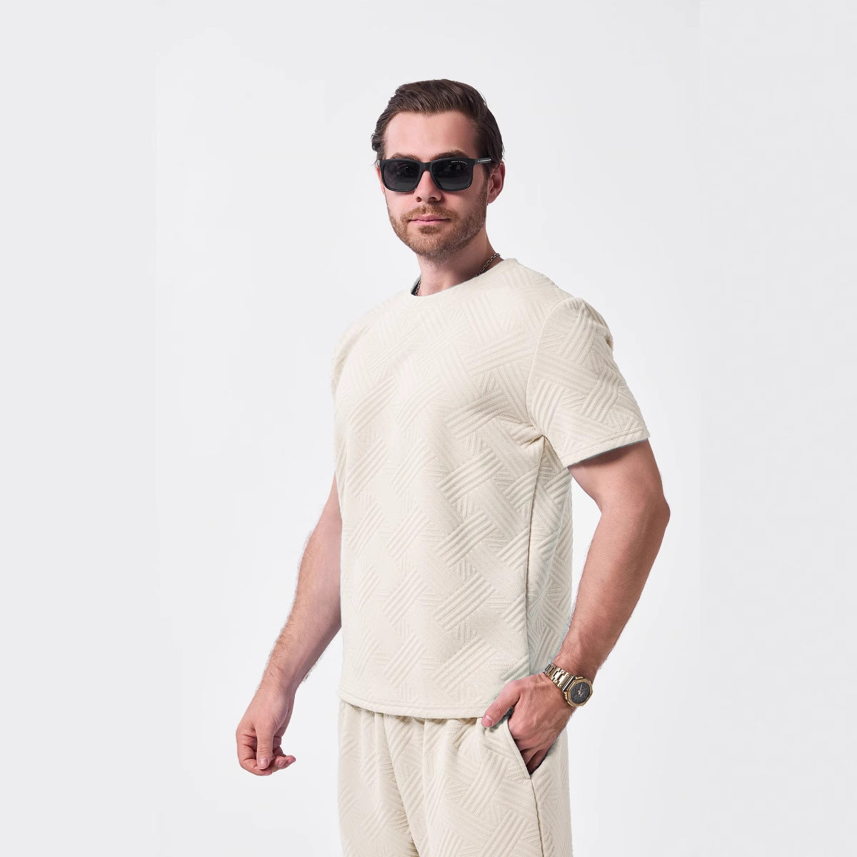Herren T-Shirt Premium Modern Strukturiert Hochwertig - BerlinGlamour