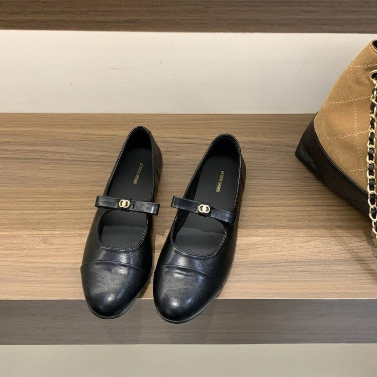 Damen Ballerinas Elegante Mary Jane Schuhe Mit Riemchen Komfortabel