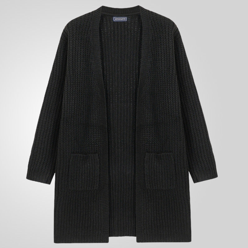 Herren Strickcardigan Groß Größe Tiefes V modernes Design