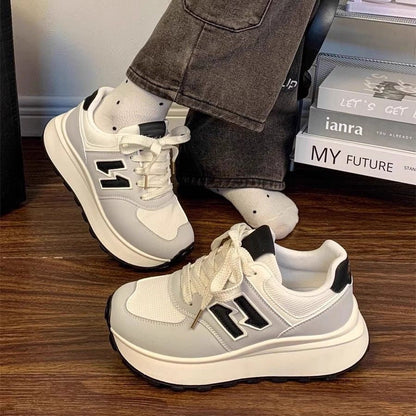 Damen Sneaker Plattform Schuhe Komfortabel Trendy