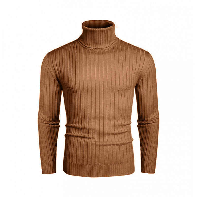 Herren Rollkragenpullover Fein Rippenstrick Eleganter Stil
