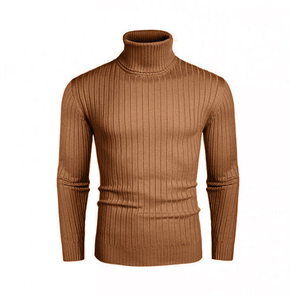 Herren Rollkragenpullover Fein Rippenstrick Eleganter Stil