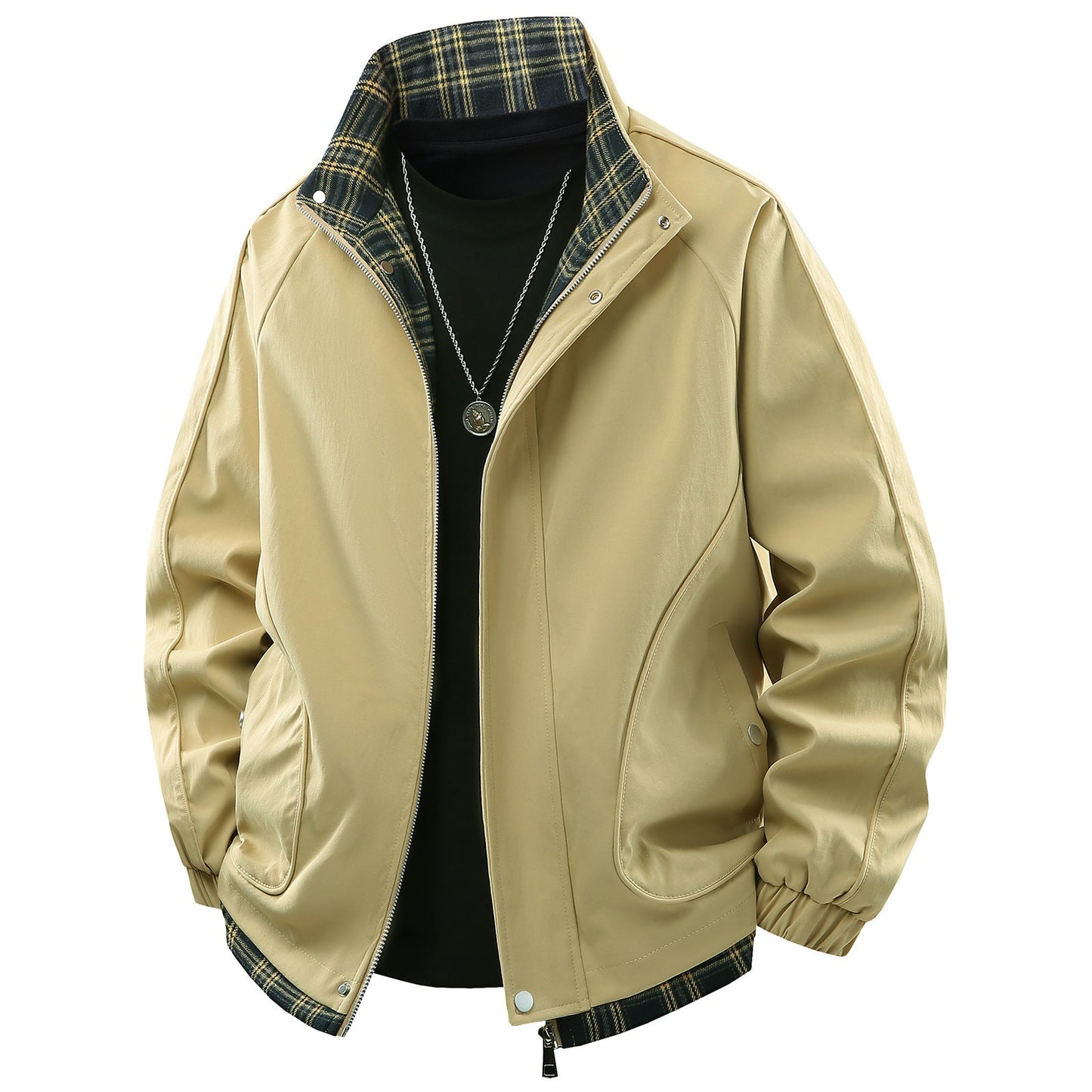 Herren Übergangsjacke Robust Karomuster Modern - BerlinGlamour
