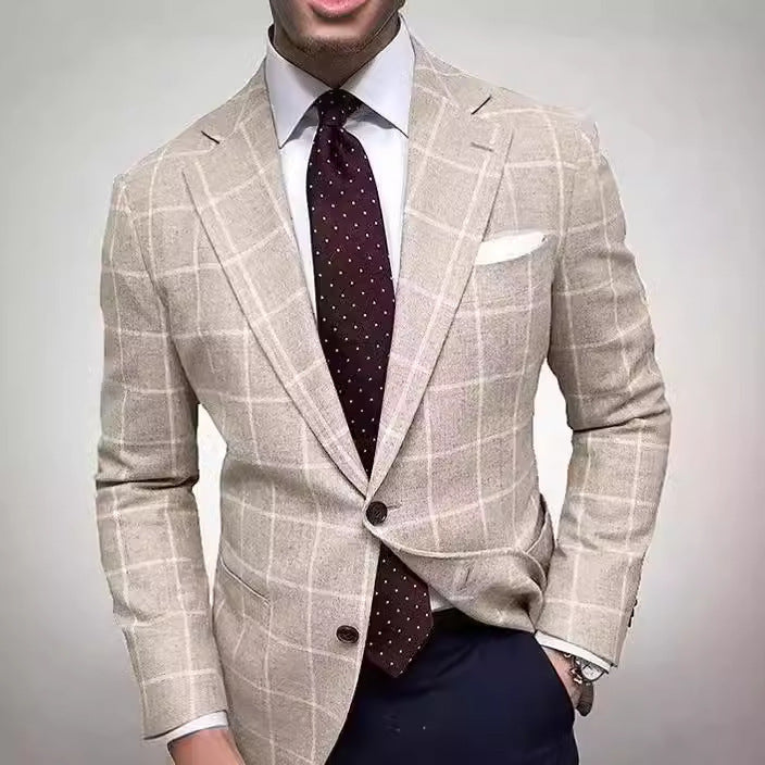 Herren Leinenblazer Slim Fit Elegant Sommer