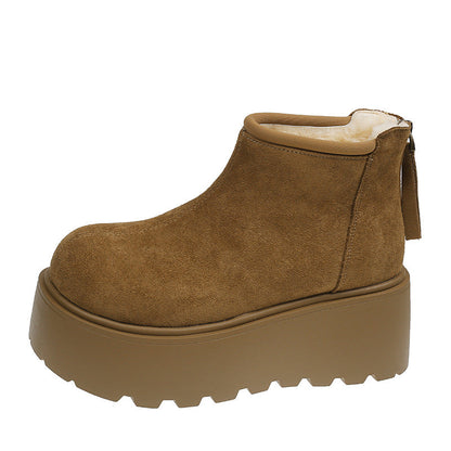 Damen Stiefelette Platform Warm Kuschelig Winter