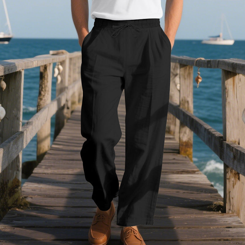 Herren Strandhose Bequem Verstellbar mit Kordelzug