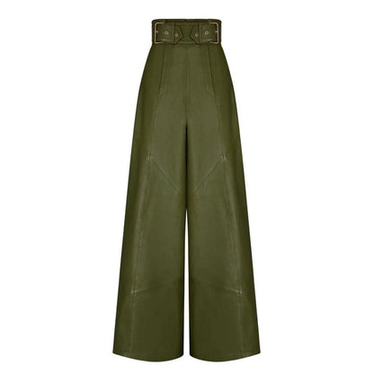 Elegante Damen Lederhosen Hochwertig mit Plisierdetails