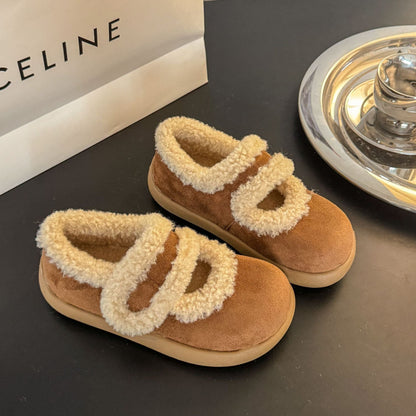 Damen Hausschuhe Warm Kuschelig mit Verstellbarem Riemen