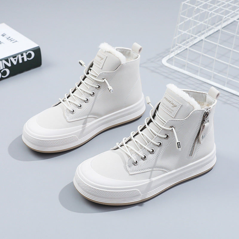 Damen Sneaker Hoch Hoher Schaft Kuschelig Warm