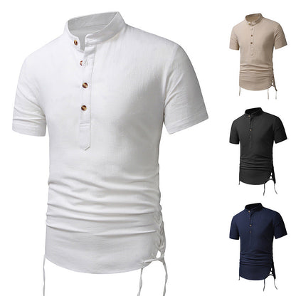 Herren Hemd Kurzarm Stehkragen Modern