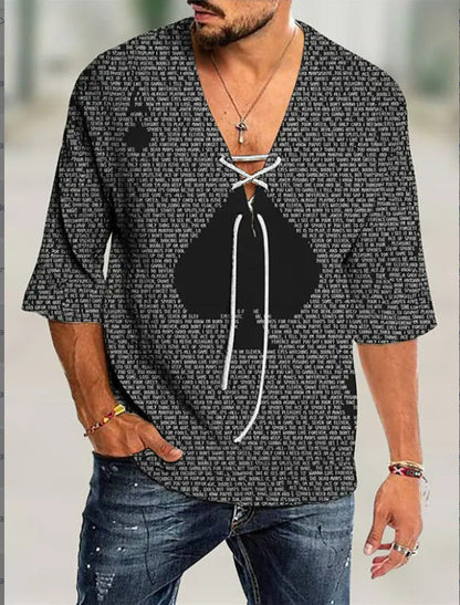 Herren Shirt mit modernem Schnürdesign Graffiti Style