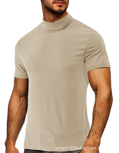 Herren T-Shirt Kurzarm Modern mit Rollkragen Trendy