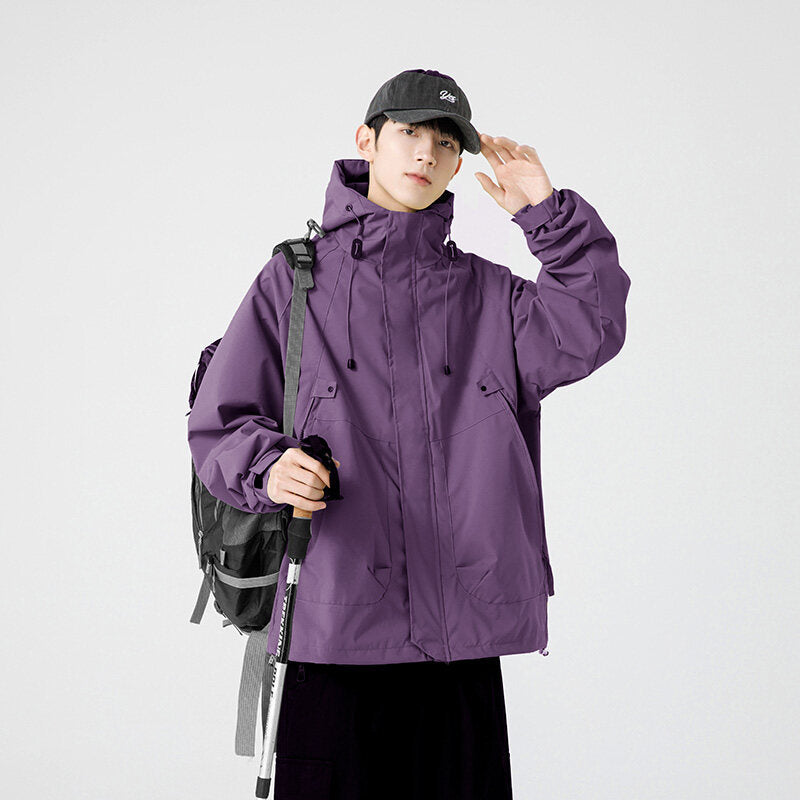 Herren Windbreaker Jacke Kapuzenjacke Wasserabweisend Funktionell