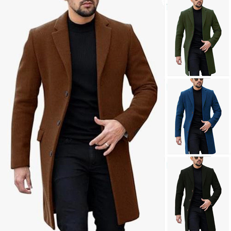 Herren Wollmantel Modern Elegant mit Taschen - BerlinGlamour