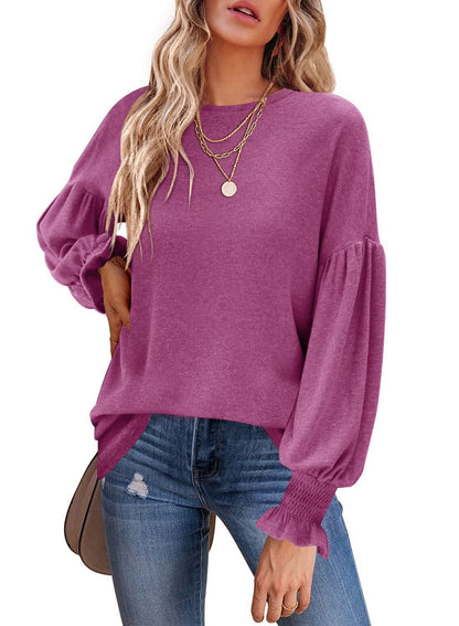 Damen Pullover Puffärmel Modern Glamour