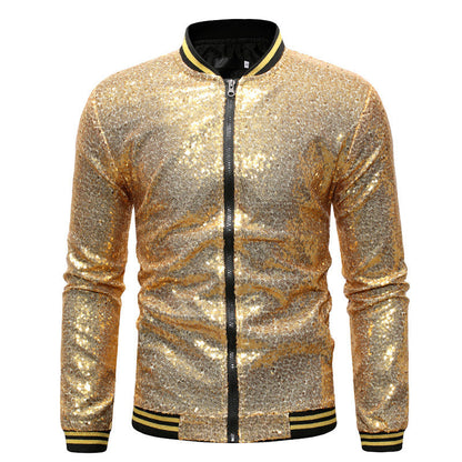 Herren Sportjacke Glitzernd mit Reißverschluss Elastisch