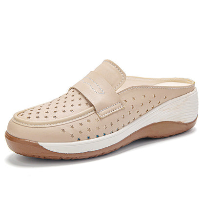Damen Clogs Bequem atmungsaktiv Leder Schwarz