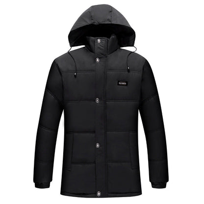 Herren Winterjacke Gefüttert Isolierende Kapuze Weich