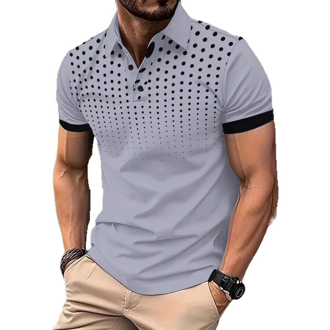 Herren Poloshirt Modern mit Punktmuster und Slim-Fit