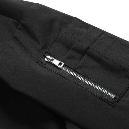 Herren Bomberjacke Lässig Reißverschluss Taschen Hochkragen