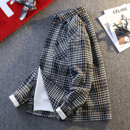 Herren Karohemd Entspannt Modern mit Taschen