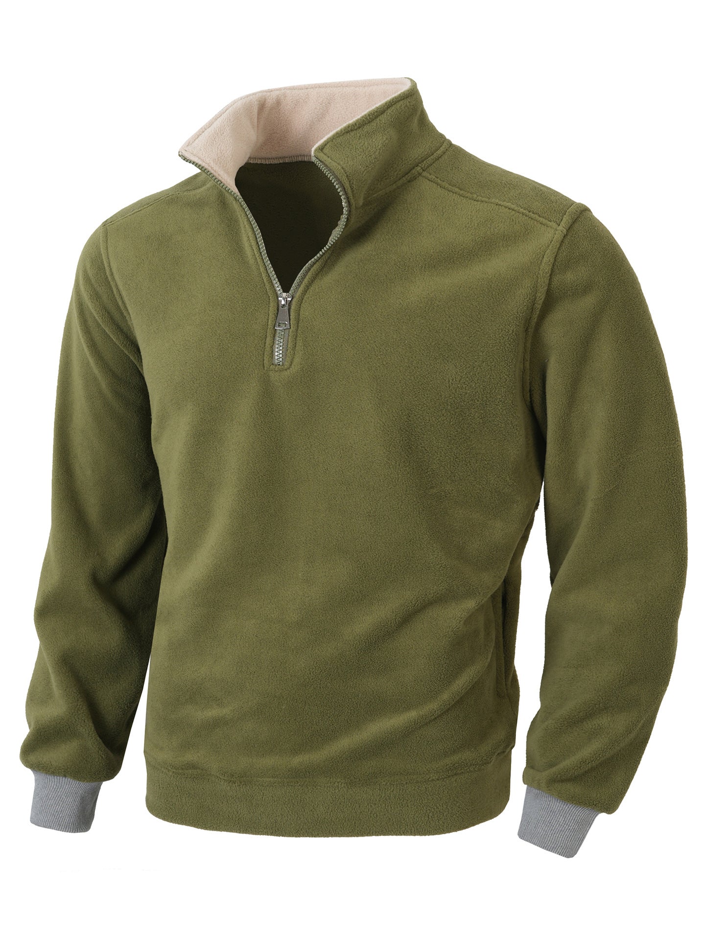 Herren Fleecejacke Halblang Reißverschluss Warm