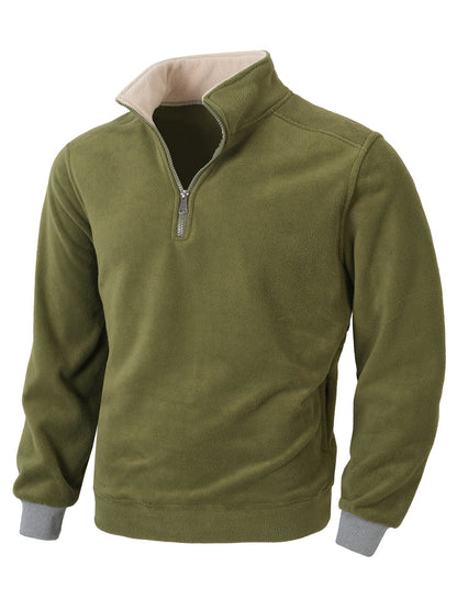 Herren Fleecejacke Halblang Reißverschluss Warm