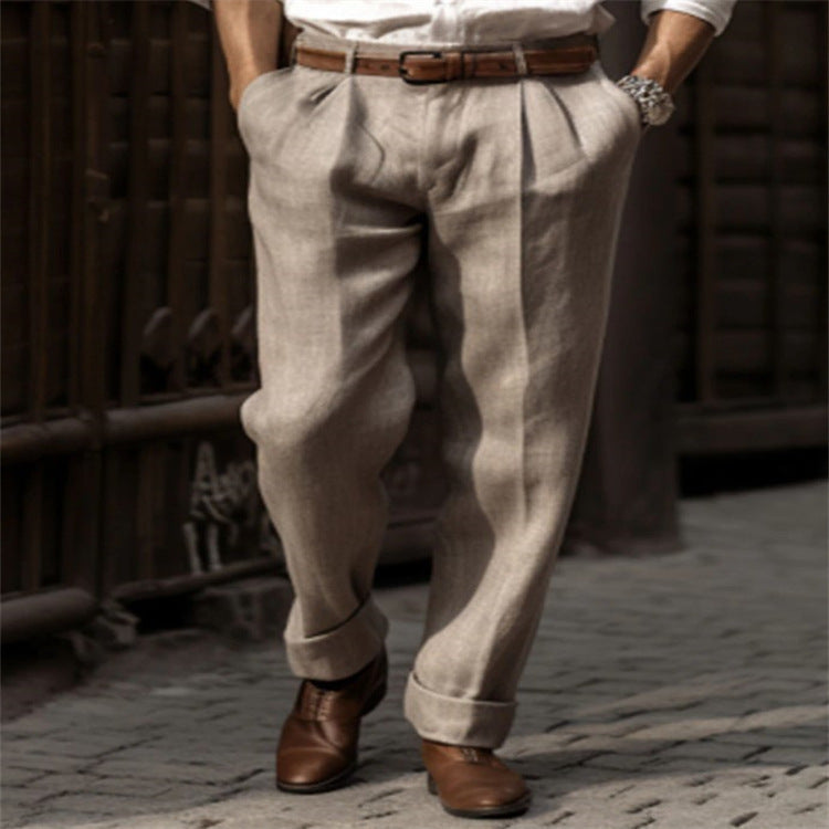 Herren Leinenhose Elegant Bequem Mit Komfortpassform