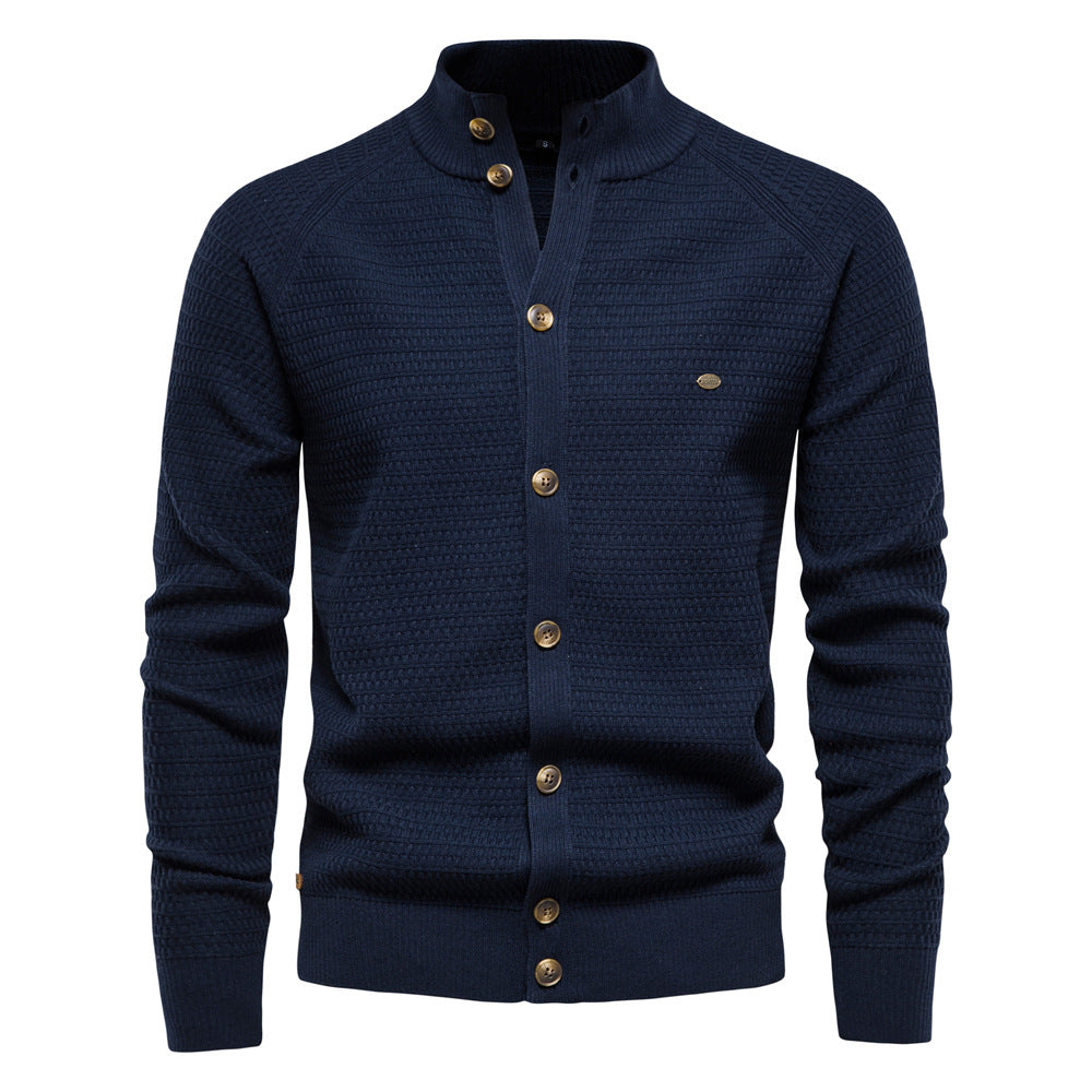 Herren Strickjacke Strukturiert Mit Knöpfen Modern - BerlinGlamour