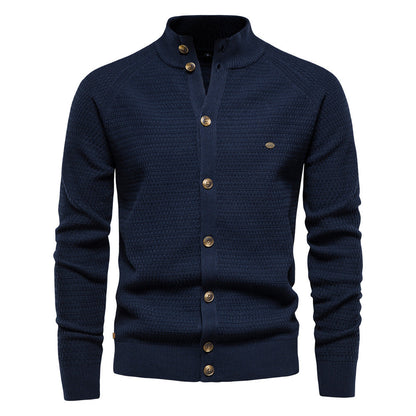Herren Strickjacke Strukturiert Mit Knöpfen Modern - BerlinGlamour