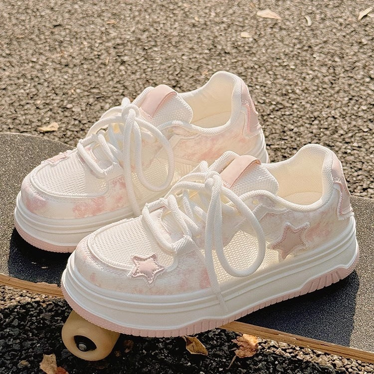 Damen Sneaker Komfortabel Sternenmotive Atmungsaktiv
