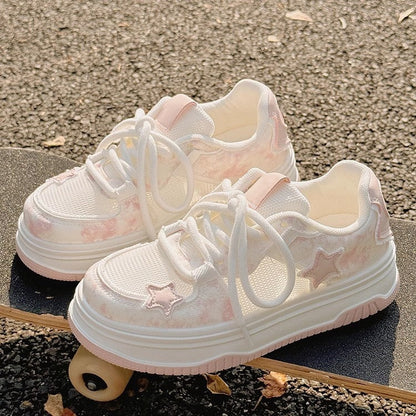 Damen Sneaker Komfortabel Sternenmotive Atmungsaktiv