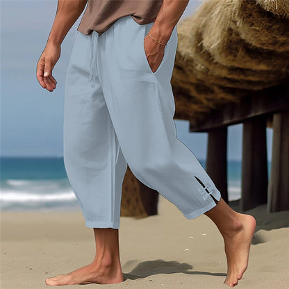 Herren Strandhose Bequem Mit Taschen Sommerhose