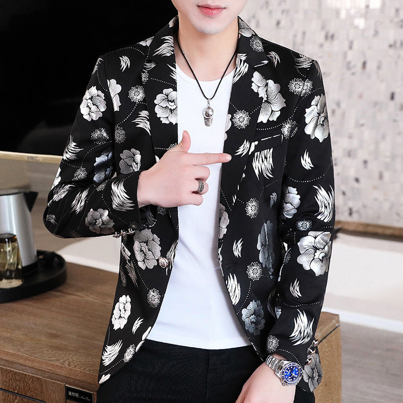 Herren Blazer Elegant Floral mit Gold Akzenten