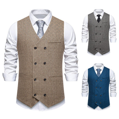 Maßgeschneiderte Herrenweste Elegant mit Doppellknopf und feinem Muster
