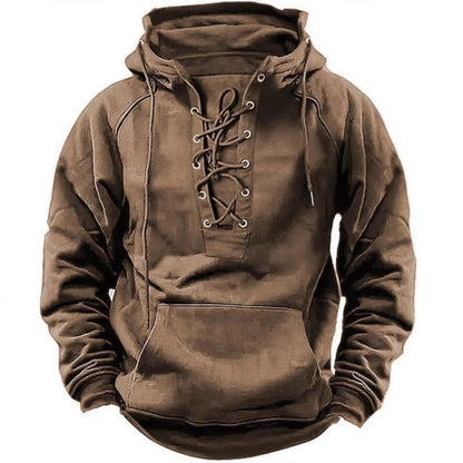 Herren Kapuzensweatshirt Weich Modern Schnüren