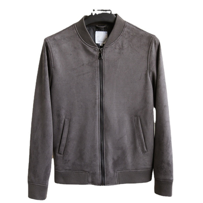 Herren Wildlederjacke Elegant Lederjacke Bequem
