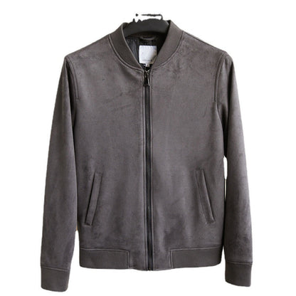Herren Wildlederjacke Elegant Lederjacke Bequem