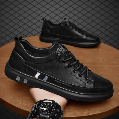 Herren Sneaker Leder Modisch Schnürsenkel