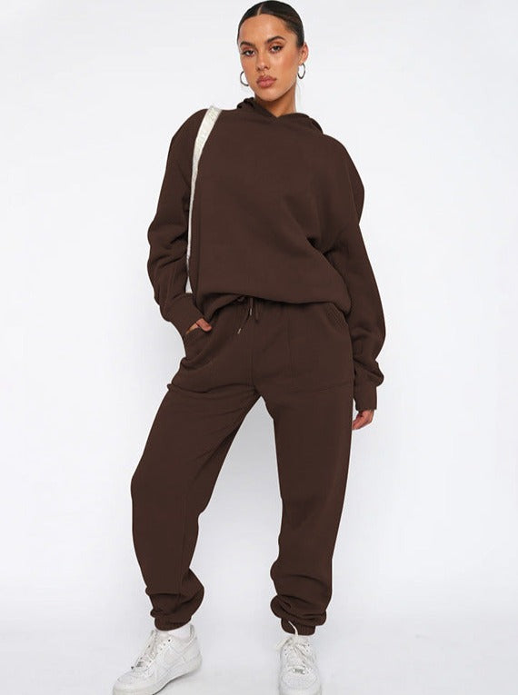 Damen Hoodie Jogger Set Oversized Komfort