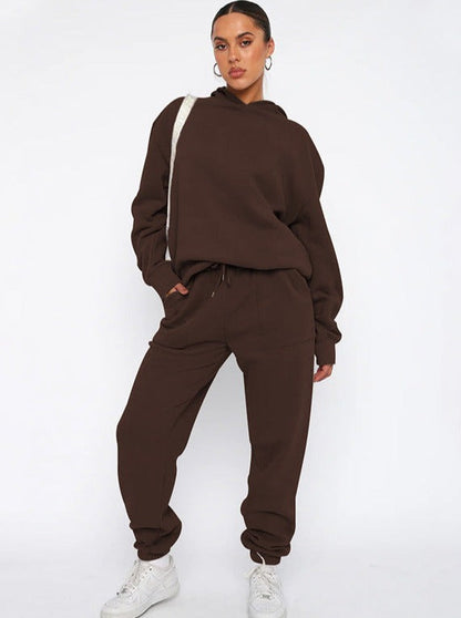 Damen Hoodie Jogger Set Oversized Komfort