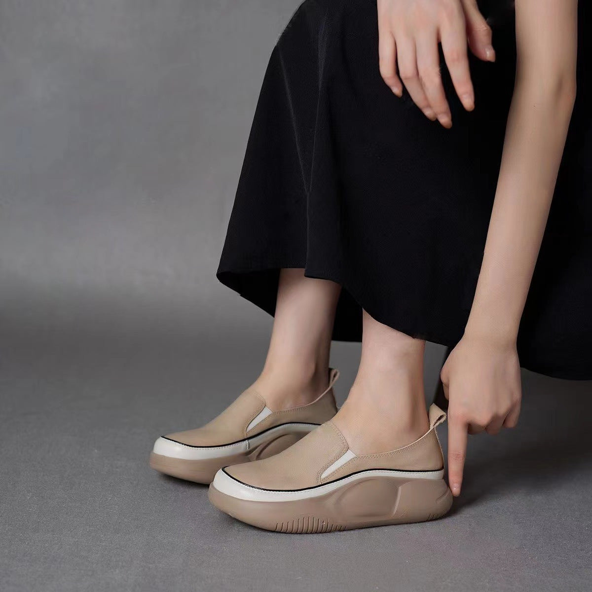 Damen Sneaker Slip-On Bequem Ergonomisch