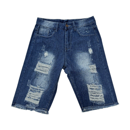 Herren Shorts Destroyed Jeans Ripped Shorts Franser Saum